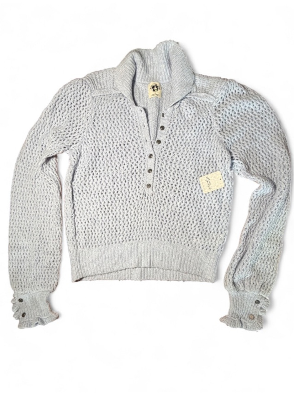 NWT Free People Care Snowdrift Pullover Peri Ice Boucle Sweater S - Picture 4 of 8